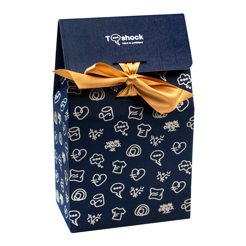 Gift bag with gold ribbon