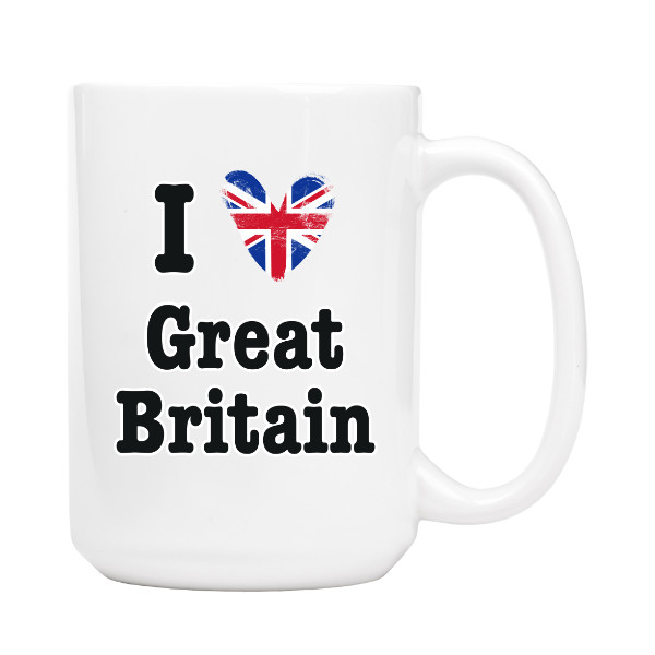 Hrnek velký s potiskem I love Great Britain