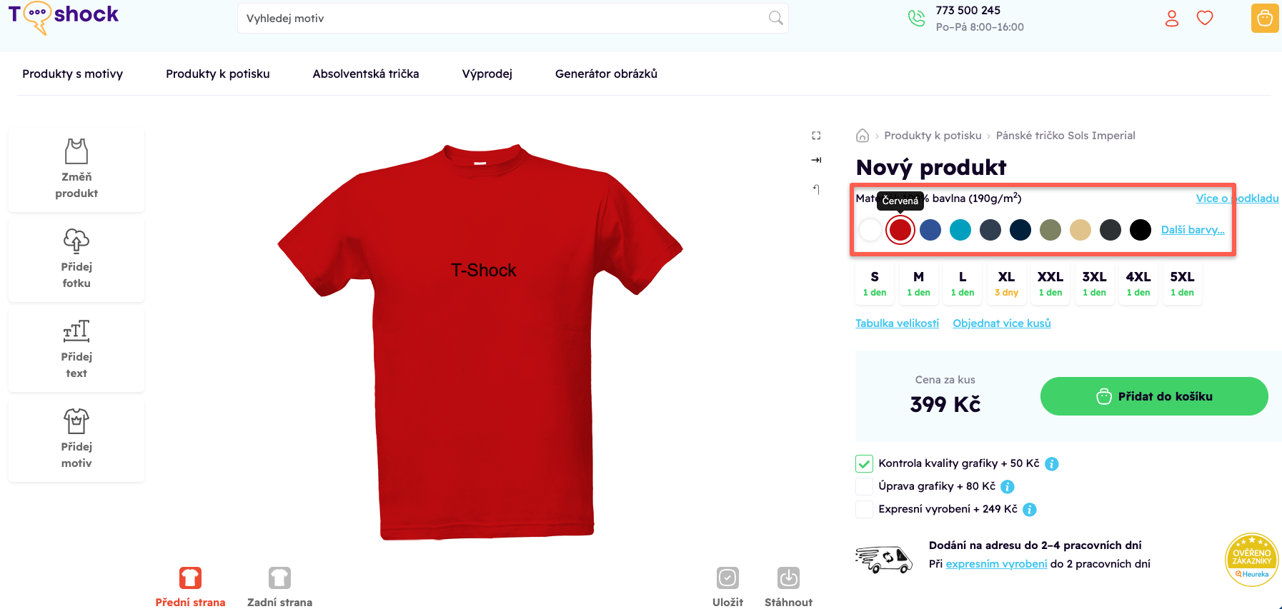 barvy a velikost