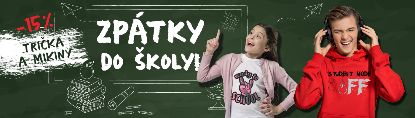 Sleva 15 % na dětská trička a mikiny