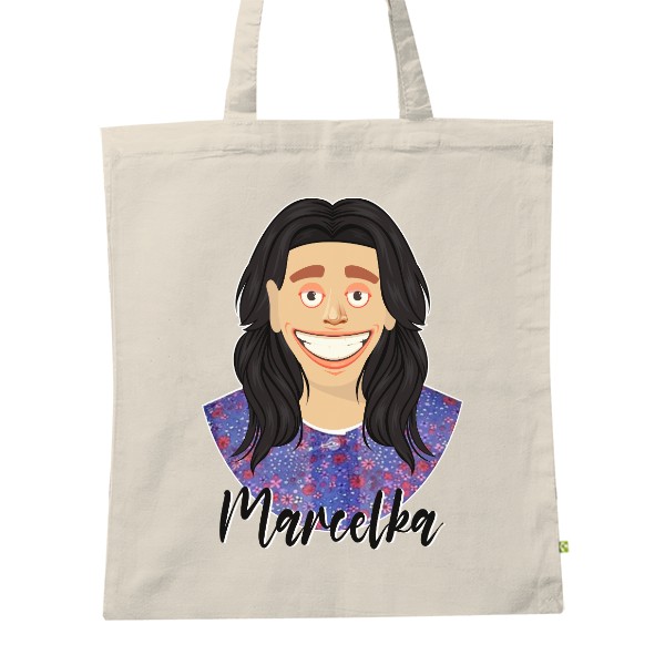  BIO prírodná taška Marcelka čierny text