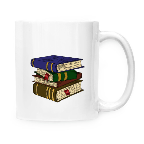 Cup white s potiskem  Book lover