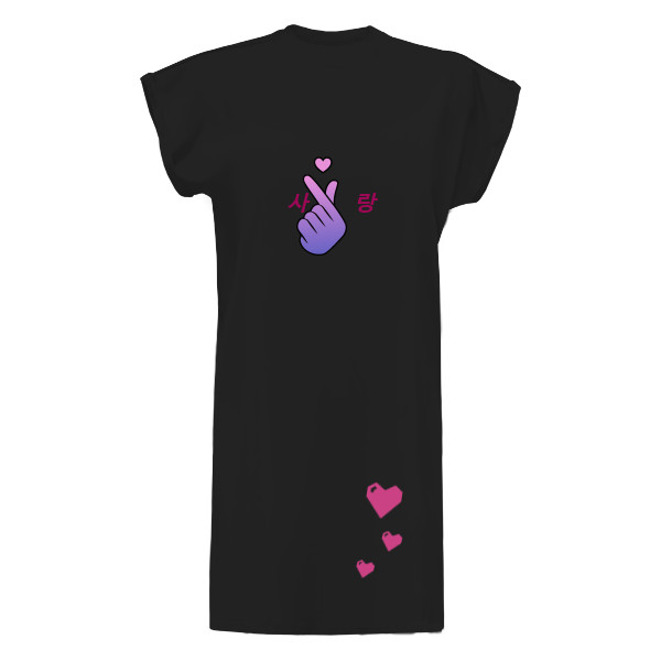 Tričko s potiskem "사랑해 " Dámské nebo dívčí šaty