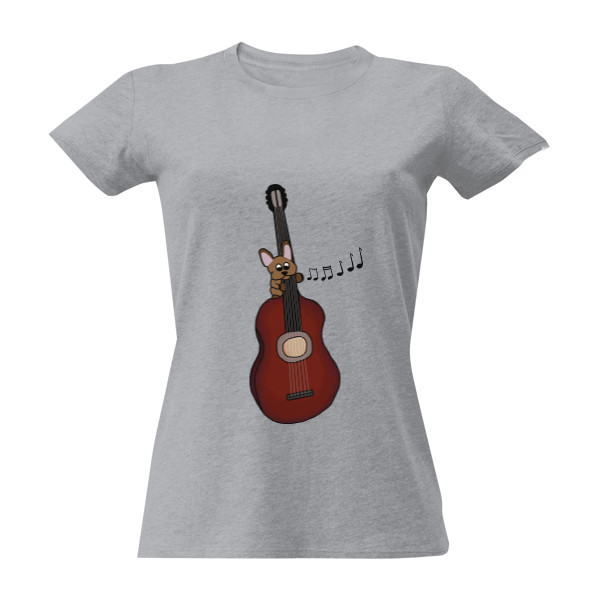 Tričko s potlačou  gitarista psík