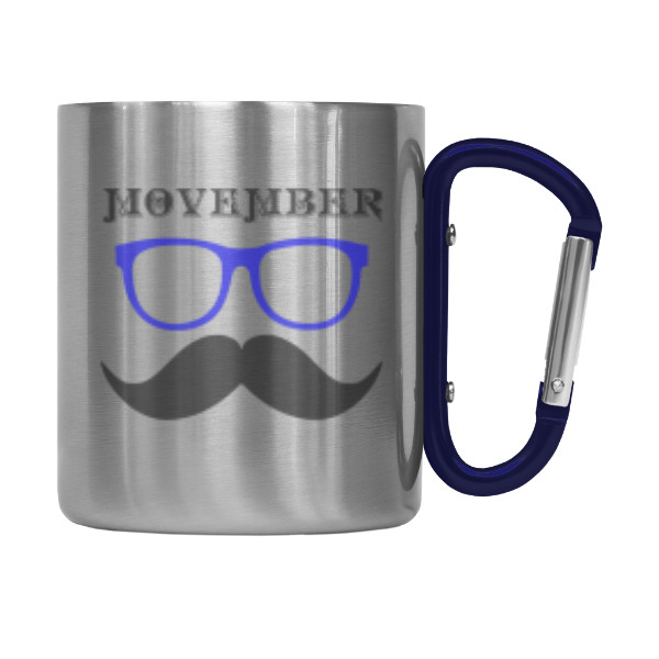 Hrnek nerez s karabinou s potiskem  Movember plecháček