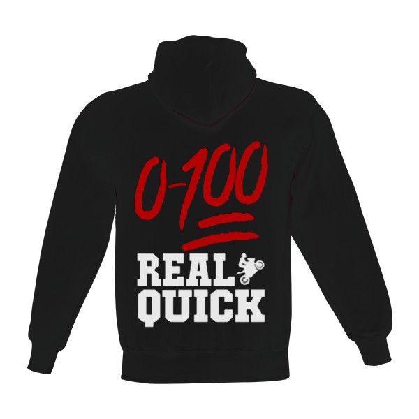 Pánská mikina s kapucí s potiskem 0-100 Real Quick