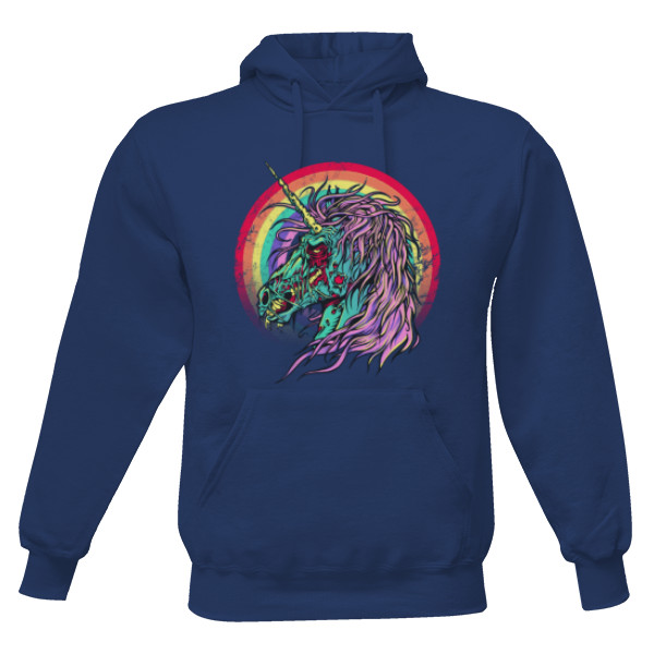 Pánska mikina s kapucňou s potlačou Zombie Unicorn