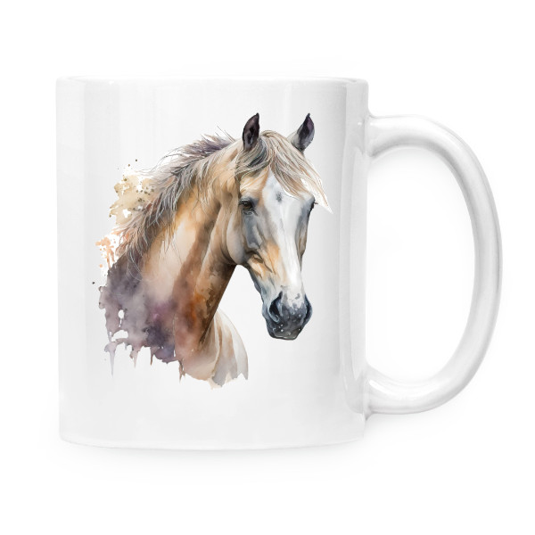 Cup white Mug with a horse motif