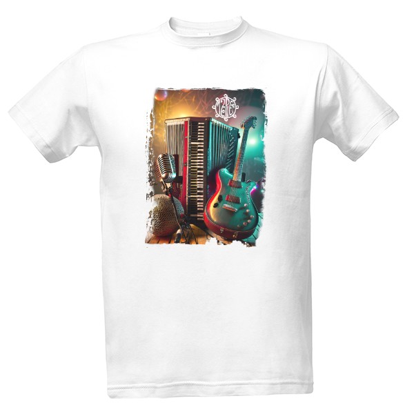 Tričko s potiskem 12:piet tričko zátiší s nástroji