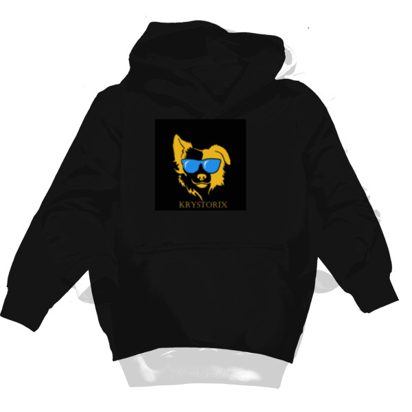 Dětská mikina s kapucí s potiskem KRYSTORIX MIKINA HAFÍK black