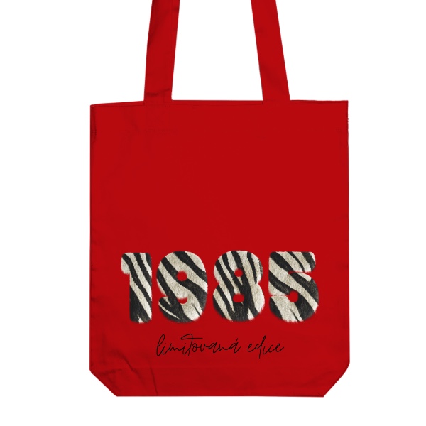Taška z bio bavlny s potiskem 1985 limitovaná edice zebra