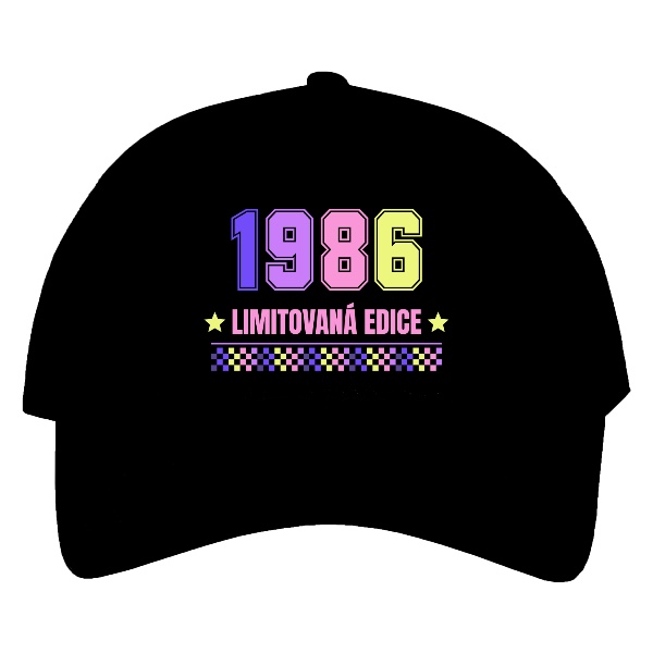 Čiapka s potlačou 1986 limitovaná edice pastelové barvy