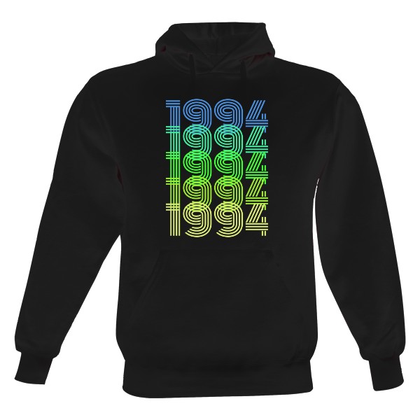 Pánska mikina s kapucňou s potlačou 1994 ModroZelená Retro