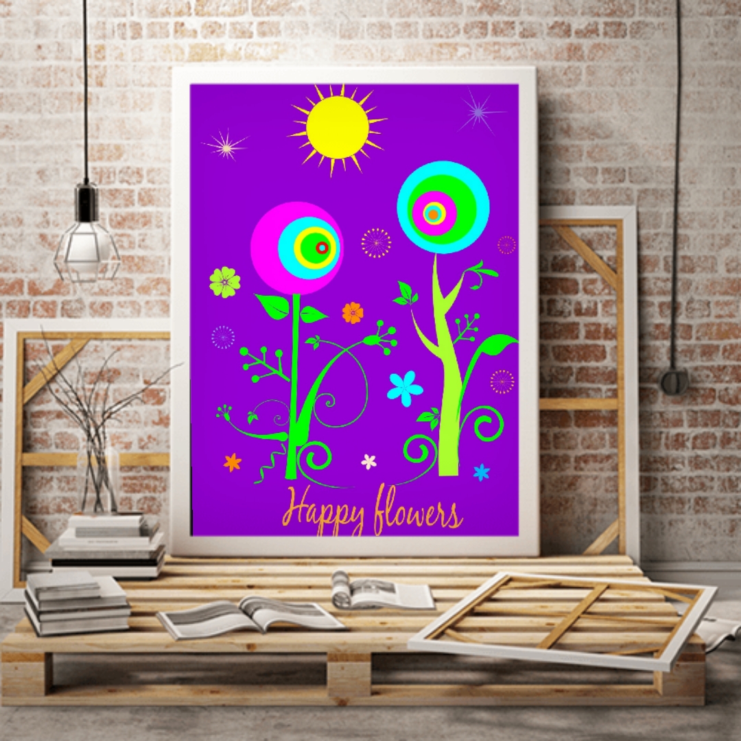 Tričko s potiskem Šťastné květiny