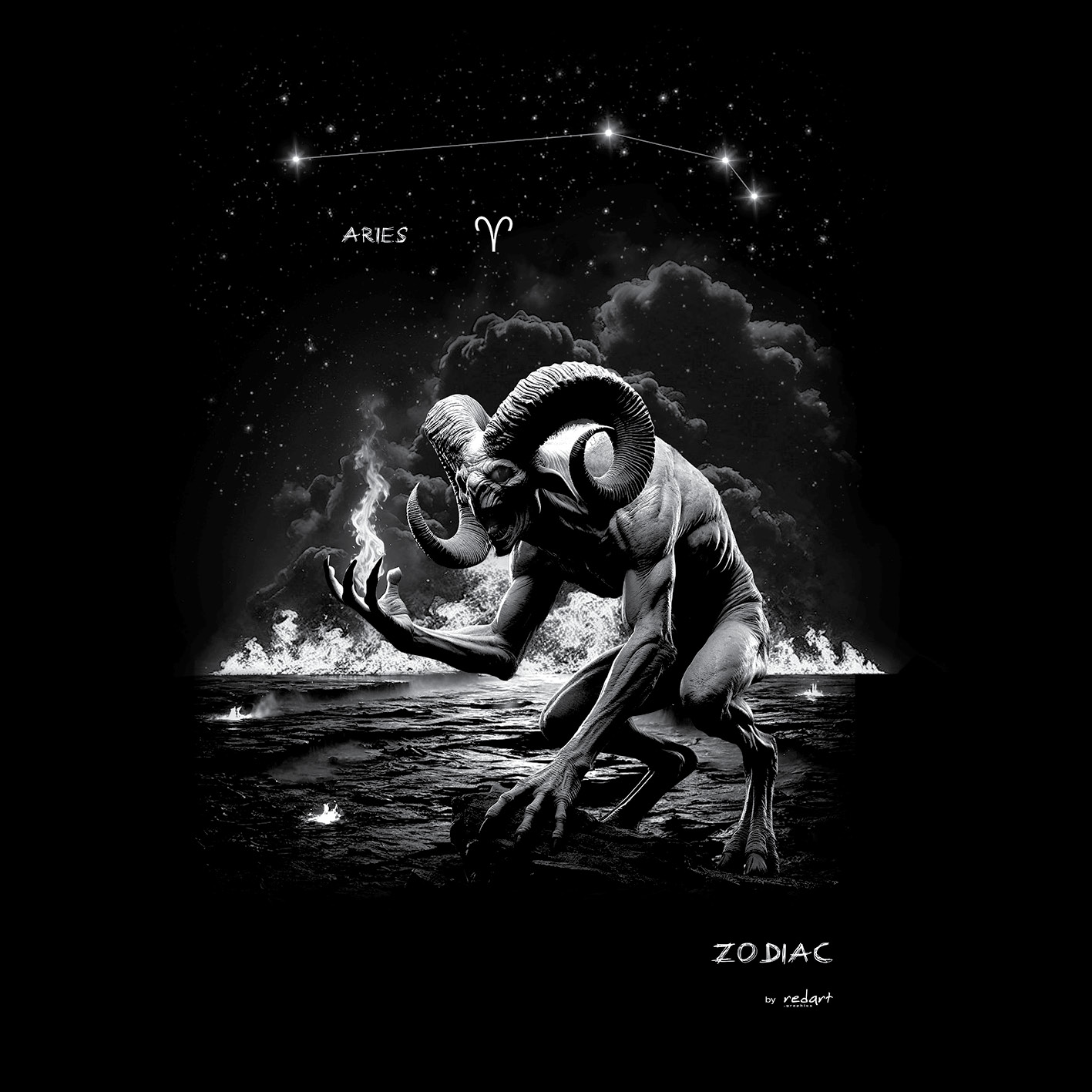 Tričko s potiskem Redart - Zodiac - Aries
