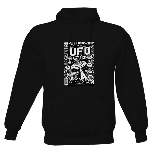 Pánská mikina s kapucí Just Hoods s potiskem Ufo Attack Ramirez