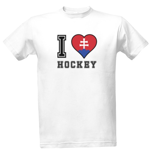 Tričko s potiskem I love hockey