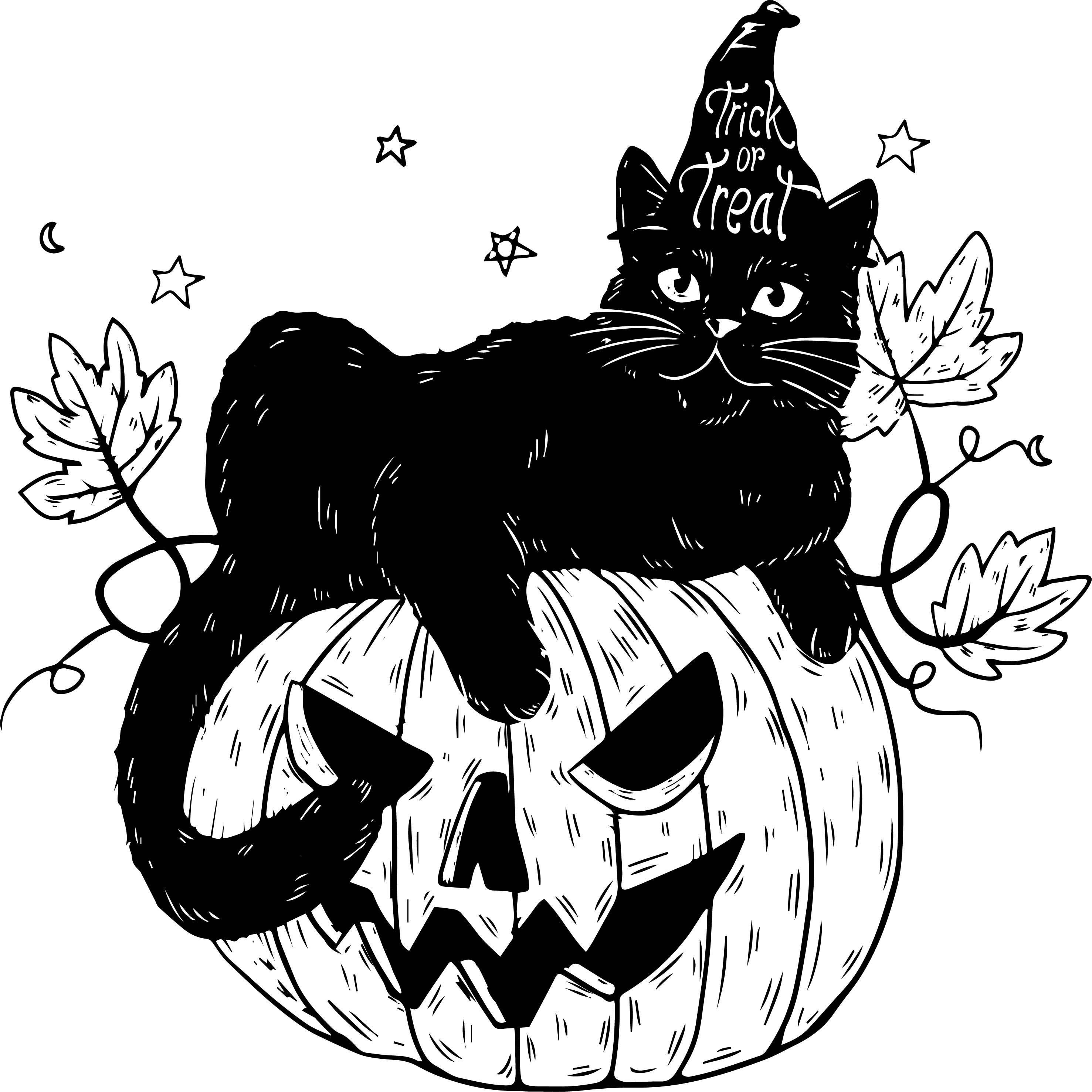 Tričko s potiskem Halloweenská kočička