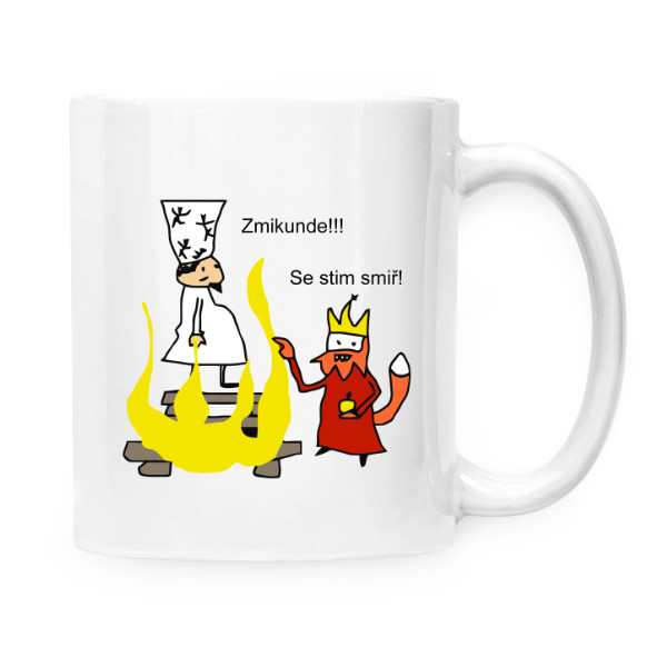 Hrnček malý biely s potlačou Magickí hnrek s Huzem