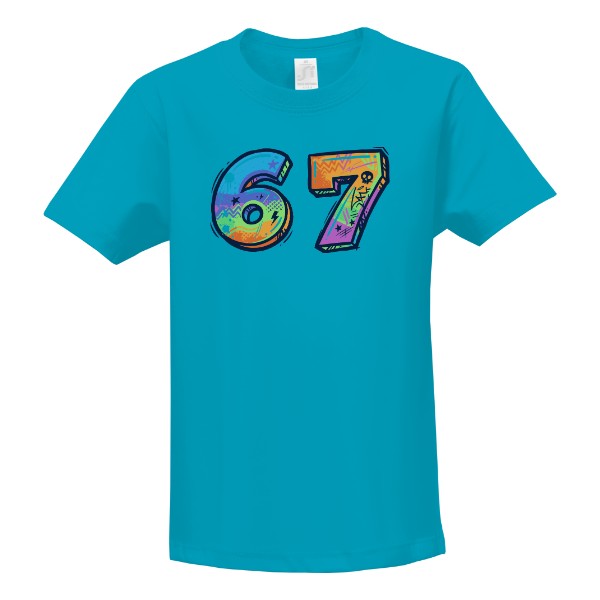 Tričko s potiskem 67 - six seven