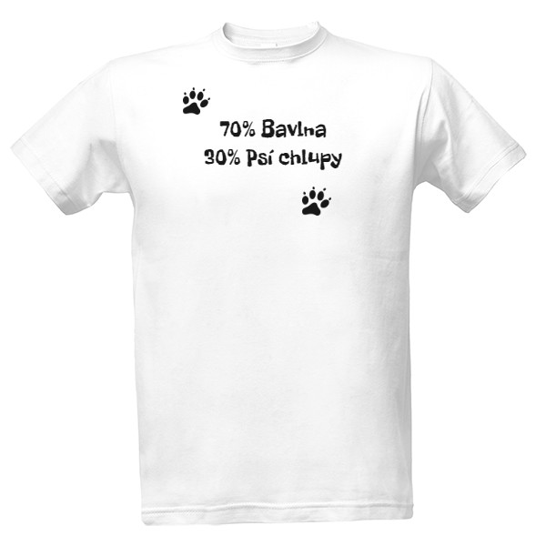 Tričko s potiskem 70% Bavlna, 30% psí chlupy