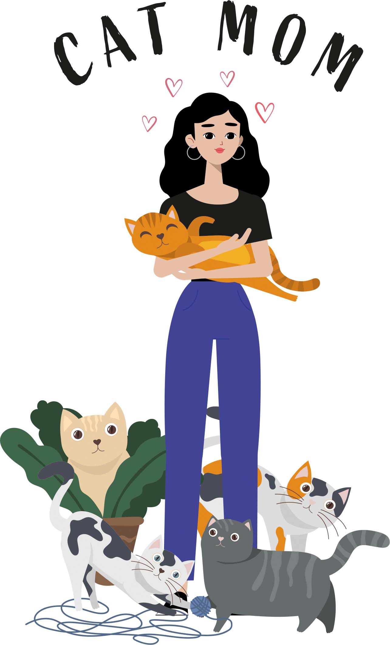 Tričko s potlačou Cat mom 