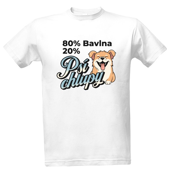 Tričko s potiskem 80 % bavlna, 20 % psí chlupy