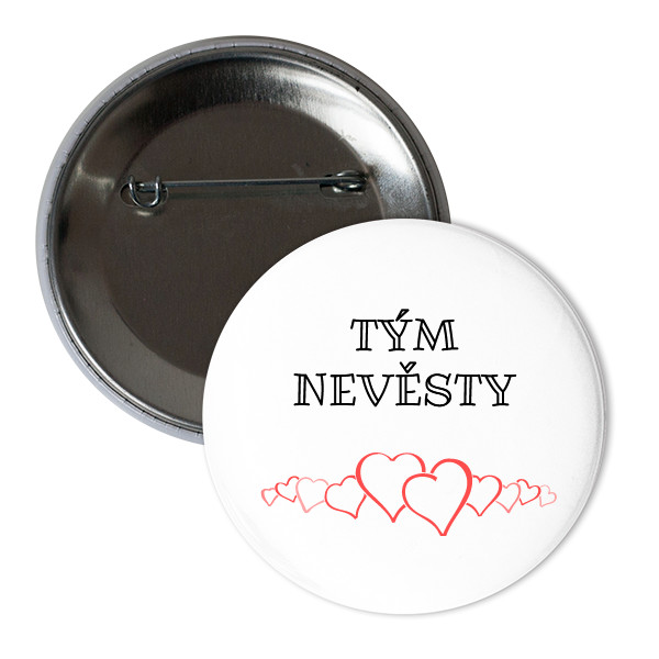 Odznak  s potlačou tým nevěsty 02