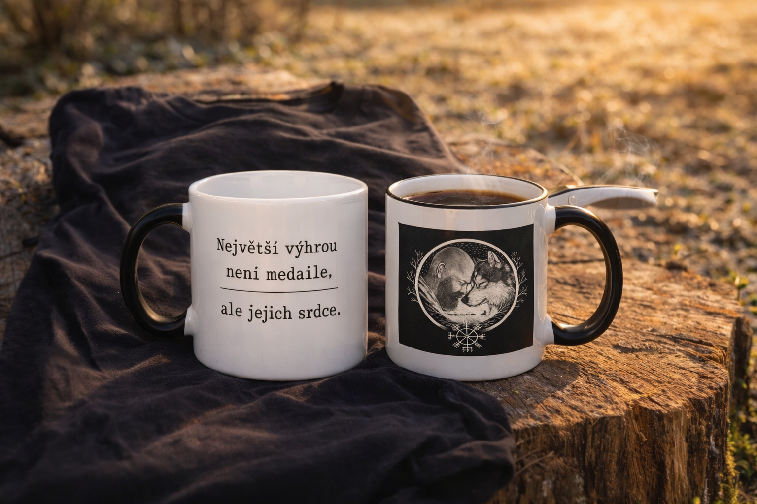 Hrnek malý barevný s potiskem Největší výhra limitka black -pánská 