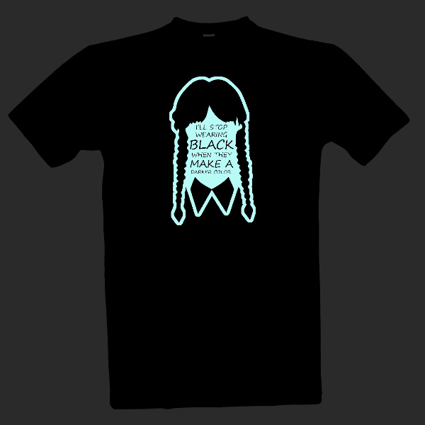 Fluorescenční potisk Wednesday Addams 