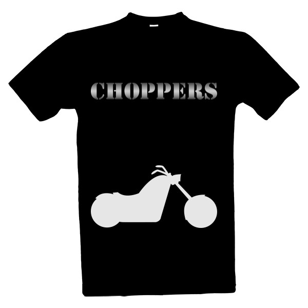 Tričko s potiskem choppers motorka obrys