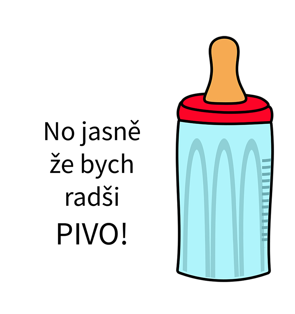 Dětské body Long  s potiskem Radši pivo!