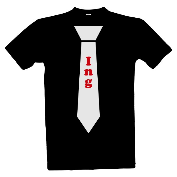 Tričko s potiskem bílá kravata Ing