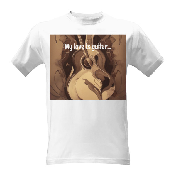 Tričko s potiskem Love guitar