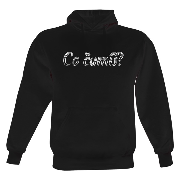 Pánska mikina s kapucňou s potlačou Co čumíš?