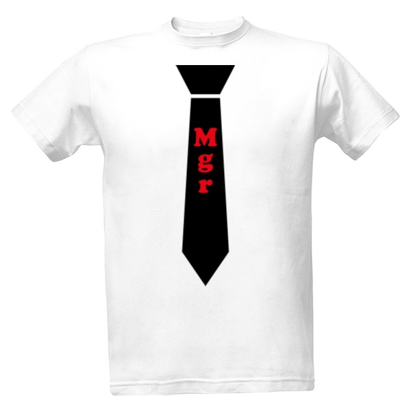 Tričko s potiskem černá kravata Mgr