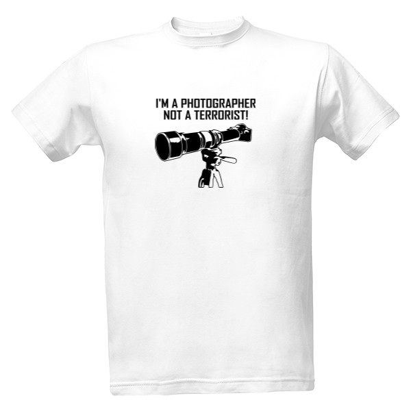 Tričko s potiskem Photographer, not terrorist