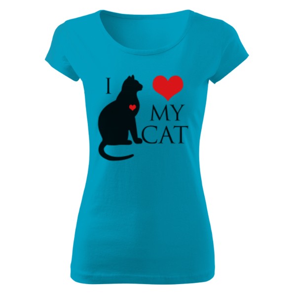 Tričko s potiskem I love my cat