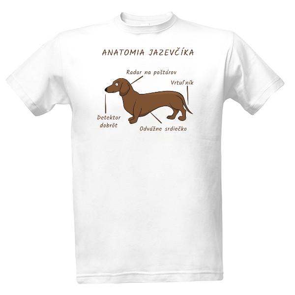 Tričko s potiskem Anatomia jazevčíka
