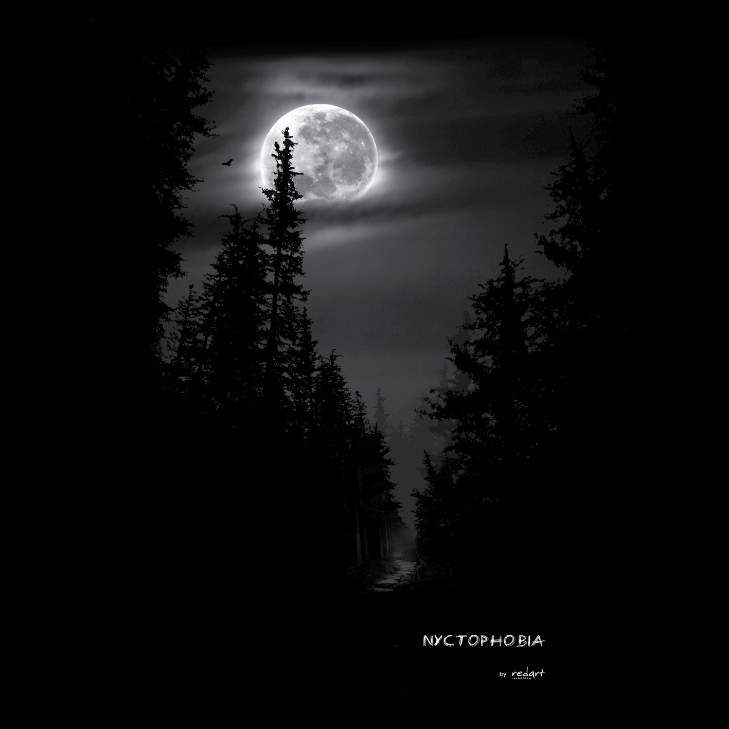 Tričko s potiskem Redart - Nyctophobia