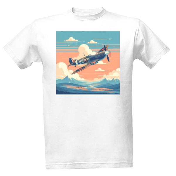 Tričko s potiskem Spitfire sky