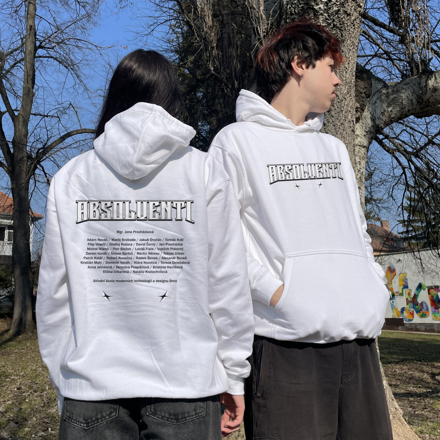 Pánská mikina s kapucí Just Hoods s potiskem Absolvent Futuristic