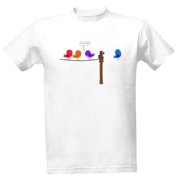 Tričko s potiskem he uses wifi