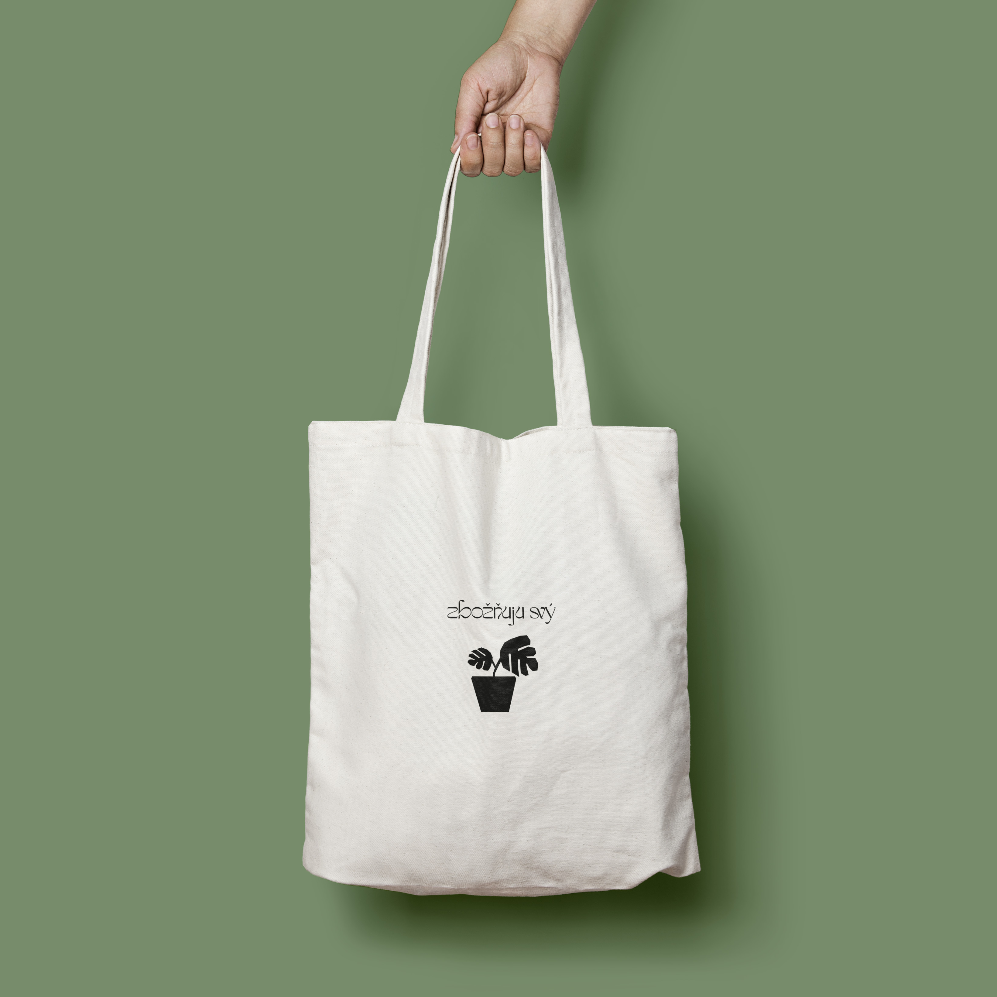 BIO plátěná taška s potiskem Zbožňuju svý kytky