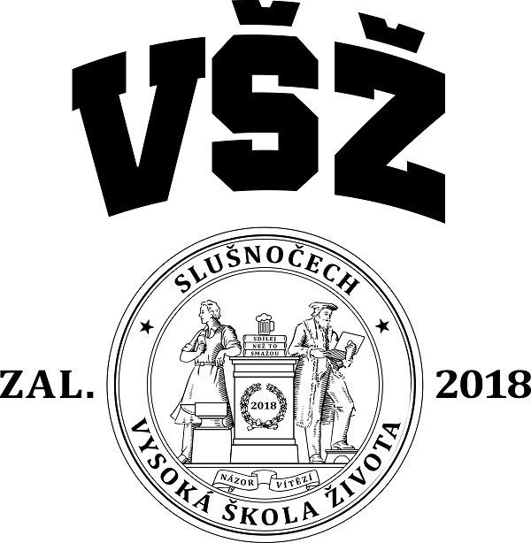 Pánská mikina s kapucí Just Hoods s potiskem Vysoká škola života mikina univerzitní