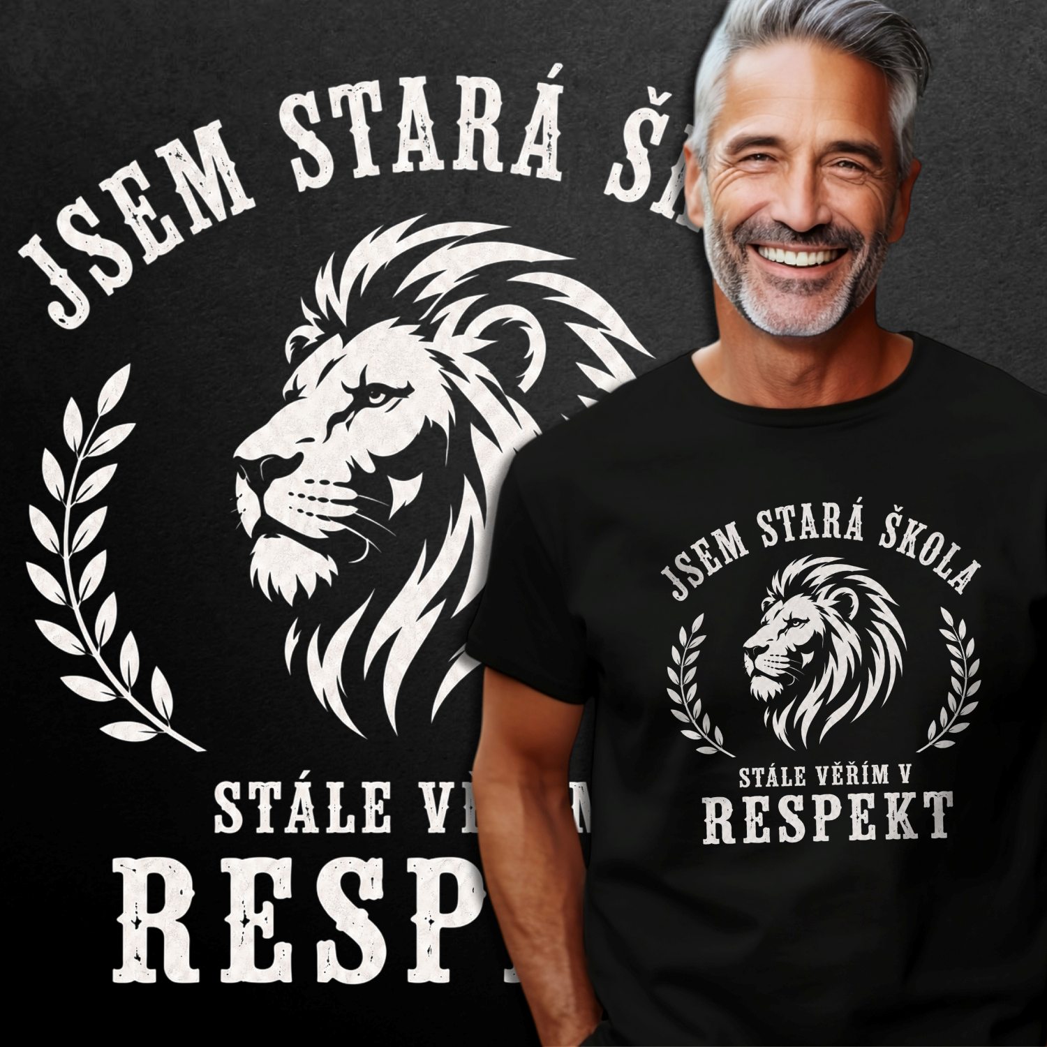 Tričko s potiskem Jsem stará škola - Stále věřím v respekt