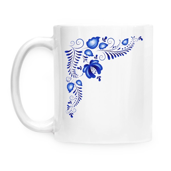 Ornament modrotisk kytka