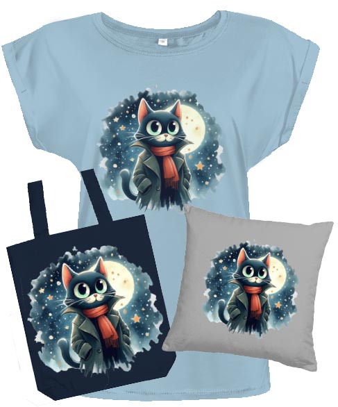 Kočka v záři měsíce