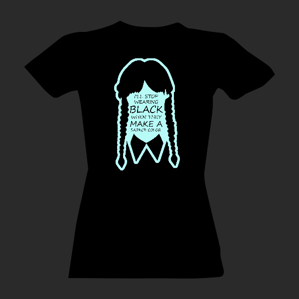 Fluorescenčná potlač Wednesday Addams