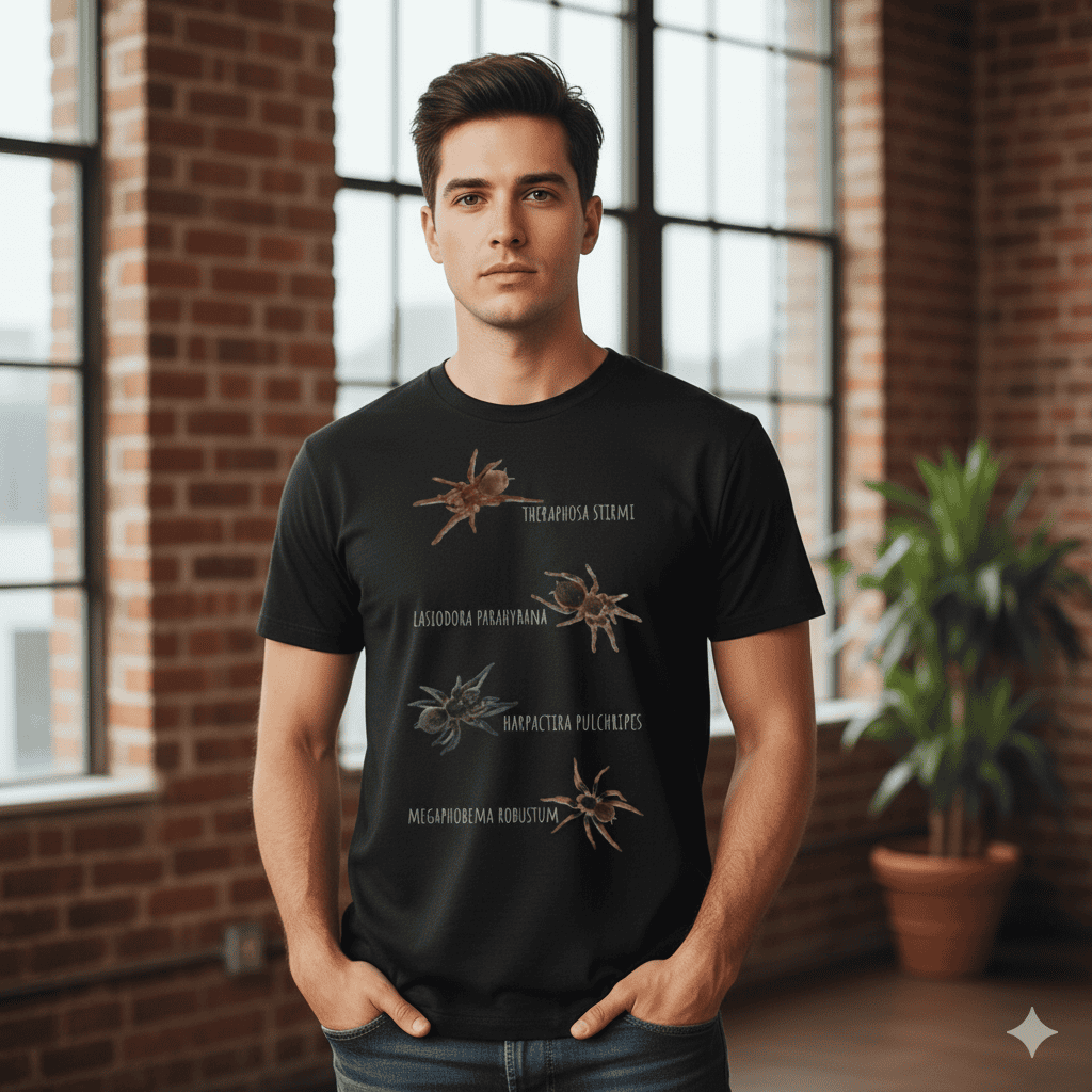 T-shirt A mix of tarantulas with names